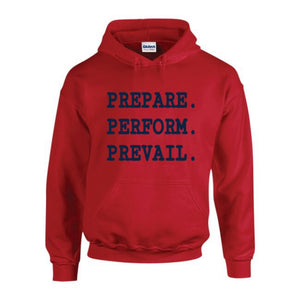 PREPARE. PERFORM. PREVAIL. HOODIE by LABCITY (ALL RED EVERYTHING COLLECTION)