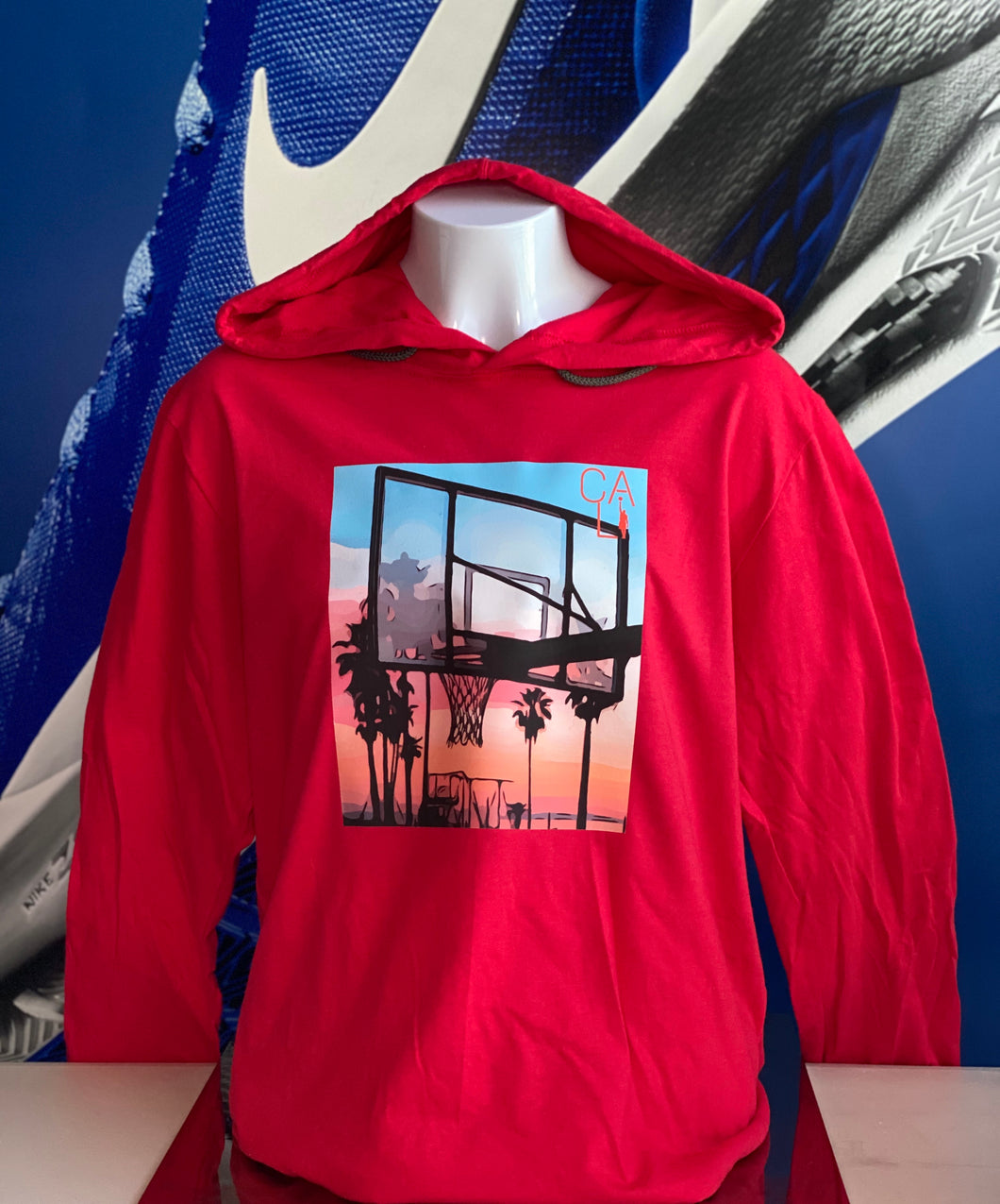 BALLIN’ AT THE BEACH (CALI )HOODED L/S TEE by LABCITY