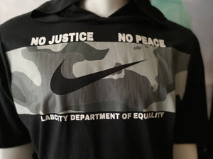 NO JUSTICE NO PEACE NIKE S/S HOODED TEE (Labcity Dept. Of Equality)