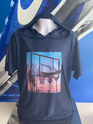 BALLIN’ AT THE BEACH (Cali) S/S HOODED TEE by LABCITY